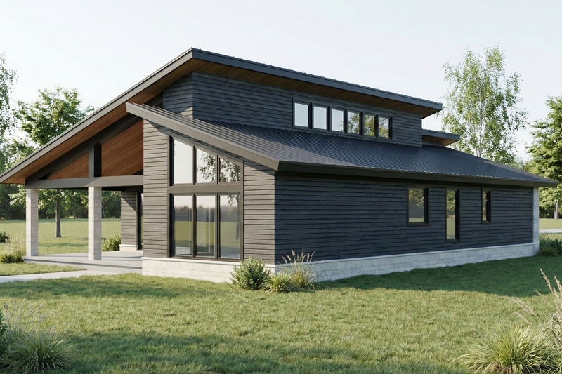 House Plan Design - Exterior - Other Elevation 2 for Modern House Plan #923-455 - 3 bed, 2 bath