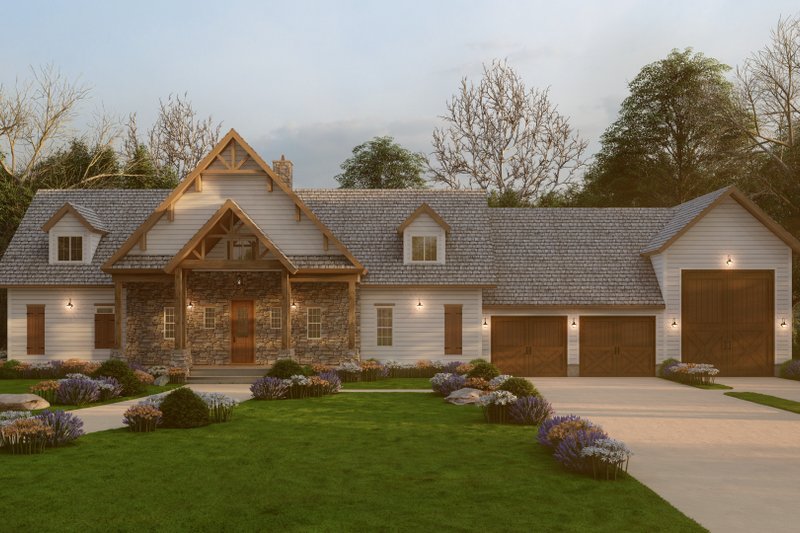Home Plan - Exterior - Front Elevation 4 for Farmhouse House Plan #54-446 - 3 bed, 2 bath