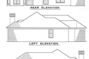 Exterior - Rear Elevation for Traditional House Plan #17-117 - 3 bed, 2 bath