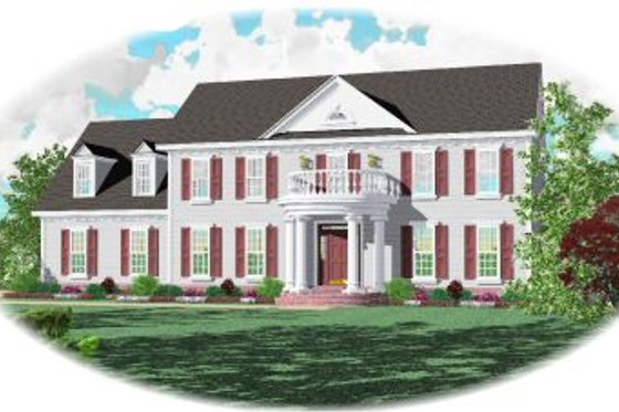 Exterior - Front Elevation for Colonial House Plan #81-260 - 4 bed, 3.5 bath