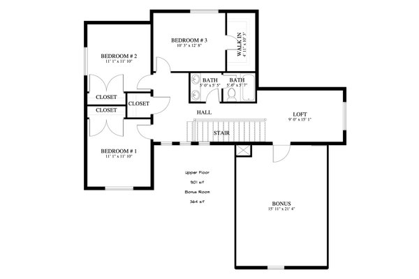 Architectural House Design - Craftsman Floor Plan - Upper Floor Plan #1060-52