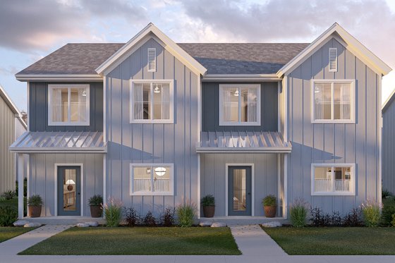 Exterior - Front Elevation 3 for Farmhouse House Plan #455-707 - 4 bed, 2.5 bath