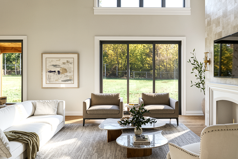 House Blueprint - Interior - Family Room 1 for Modern House Plan #1064-503 - 3 bed, 3 bath