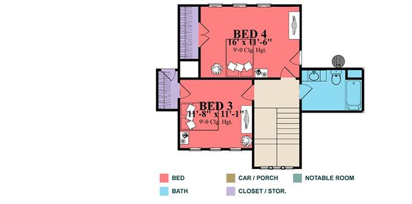 House Plan Design - Craftsman Floor Plan - Upper Floor Plan #63-424