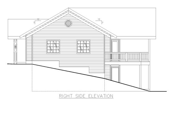 Exterior - Other Elevation 1 for Traditional House Plan #117-234 - 4 bed, 3 bath