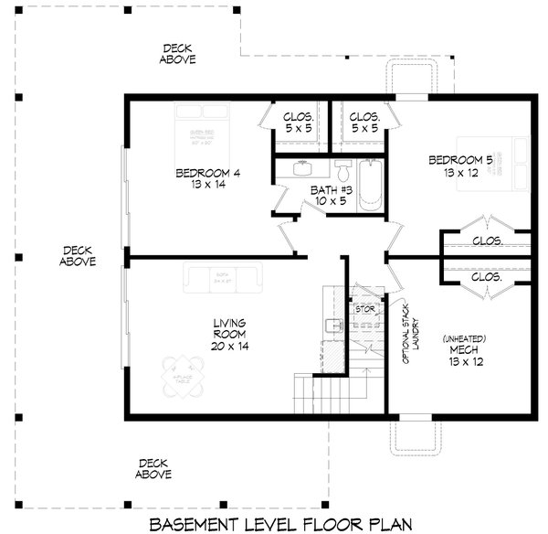 House Plan Design - Country Floor Plan - Lower Floor Plan #932-1384