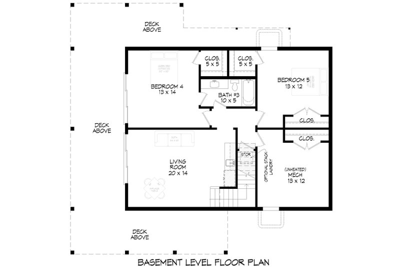 Architectural House Design - Floor Plan - Lower Floor for Country House Plan #932-1384 - 3 bed, 2.5 bath