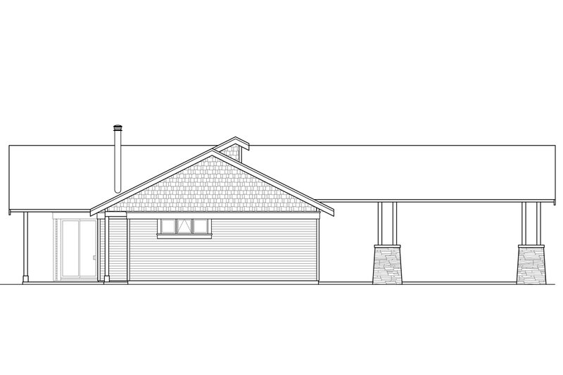 Architectural House Design - Exterior - Other Elevation for Craftsman House Plan #124-1005 - 2 bed, 2 bath