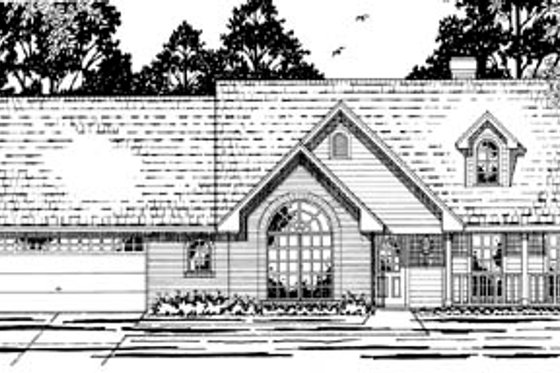 Exterior - Front Elevation for Traditional House Plan #42-252 - 3 bed, 2 bath