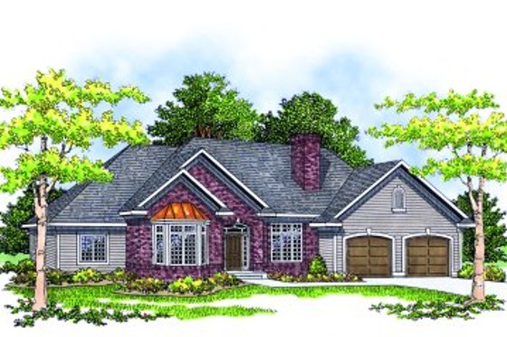 Exterior - Front Elevation for Traditional House Plan #70-236 - 3 bed, 2.5 bath
