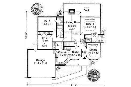 Floor Plan - Main Floor for Traditional House Plan #312-446 - 3 bed, 2 bath