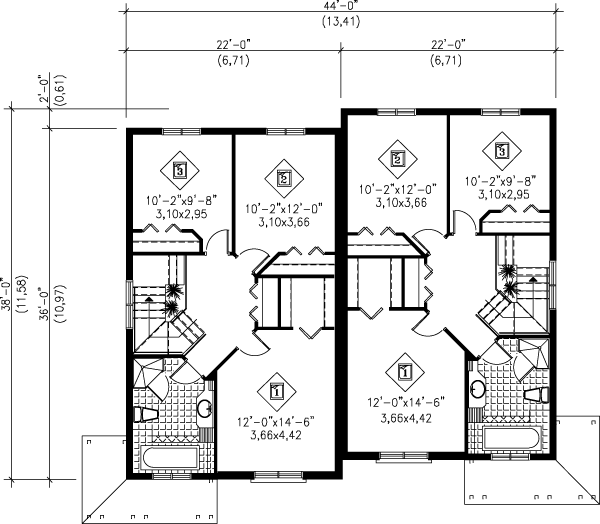 Victorian Floor Plan - Upper Floor Plan #25-350