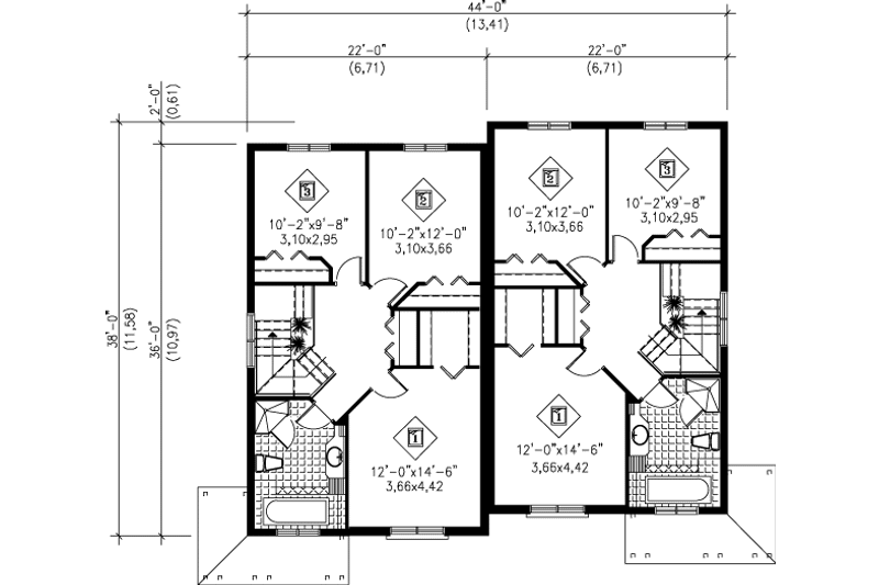 House Design - Floor Plan - Upper Floor for Victorian House Plan #25-350 - 3 bed, 1.5 bath