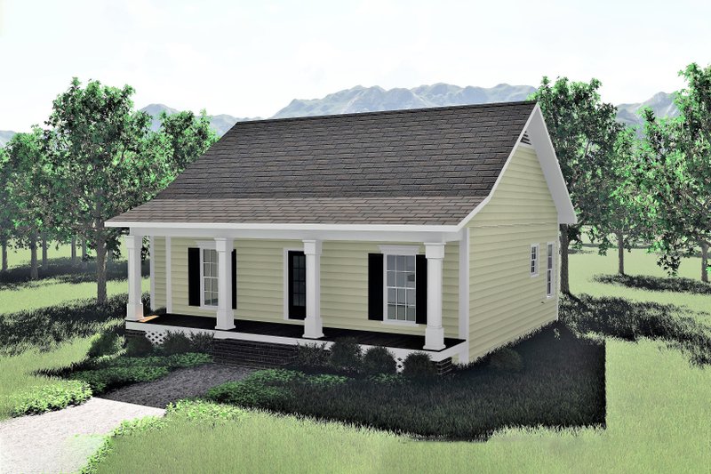 Architectural House Design - Exterior - Front Elevation 4 for Cottage House Plan #44-175 - 3 bed, 2 bath