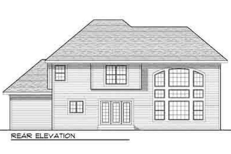House Blueprint - Rear View - 2400 square foot Traditional home