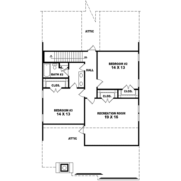 Tudor Floor Plan - Upper Floor Plan #81-427