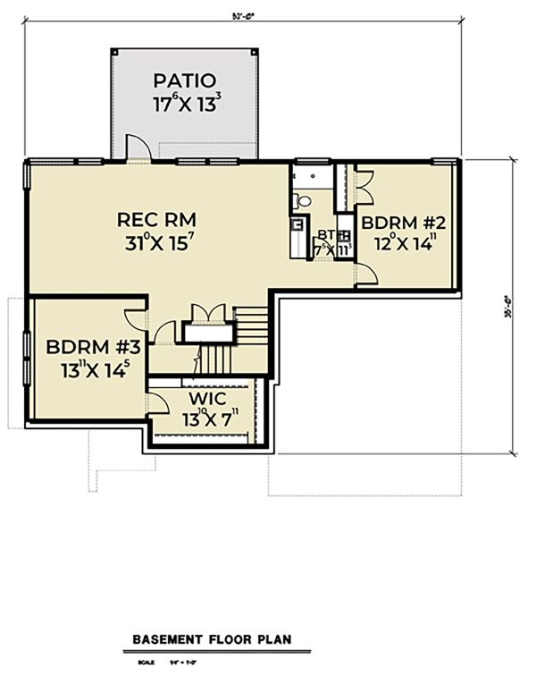 Dream House Plan - Contemporary Floor Plan - Lower Floor Plan #1070-56