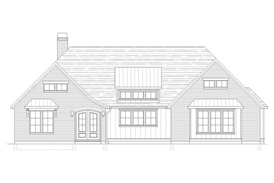 Exterior - Front Elevation 3 for European House Plan #1105-17 - 3 bed, 2.5 bath