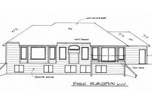 Exterior - Rear Elevation for Traditional House Plan #58-165 - 3 bed, 2.5 bath