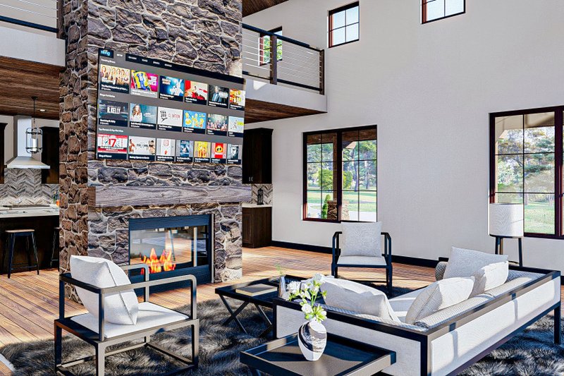 House Design - Interior - Family Room 1 for Barndominium House Plan #455-249 - 4 bed, 3.5 bath