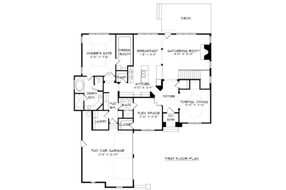 Floor Plan - Main Floor for European House Plan #413-883 - 5 bed, 4 bath