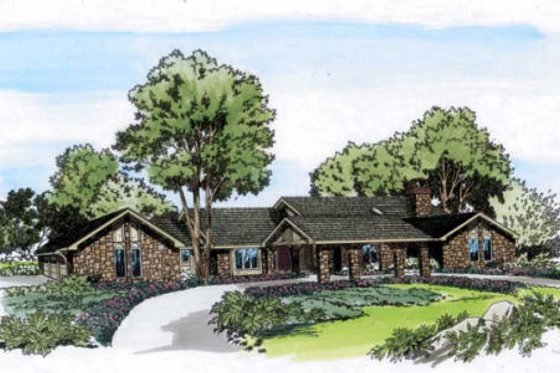 Exterior - Front Elevation for Traditional House Plan #312-107 - 4 bed, 4.5 bath