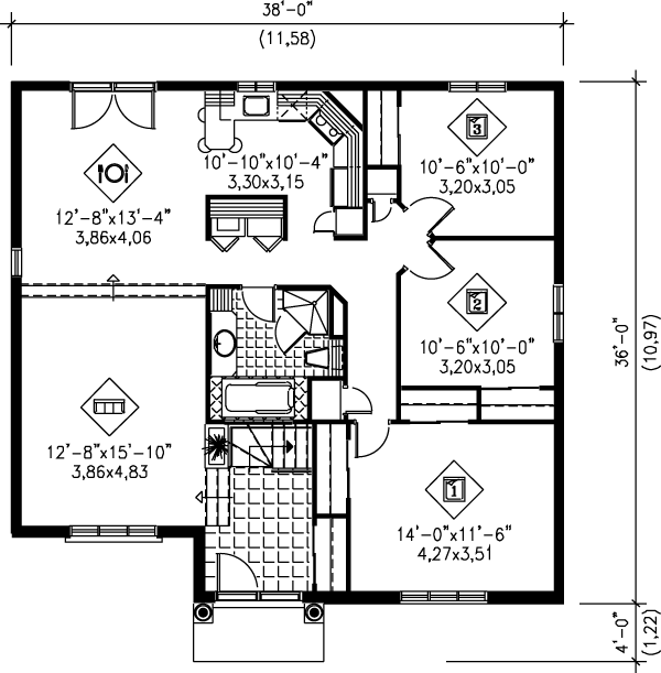 Floor Plan - Main Floor Plan #25-1009