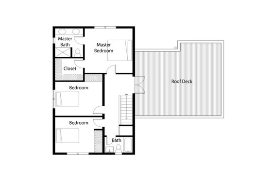 Floor Plan - Upper Floor for Traditional House Plan #497-38 - 3 bed, 2.5 bath
