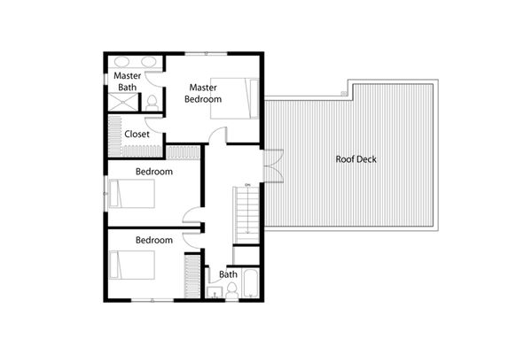 Traditional Floor Plan - Upper Floor Plan #497-38