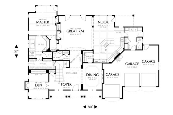 Floor Plan - Main Floor for Country House Plan #48-619 - 5 bed, 4.5 bath