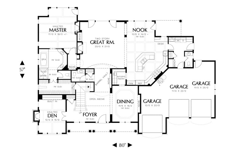 Home Plan - Floor Plan - Main Floor for Country House Plan #48-619 - 5 bed, 4.5 bath