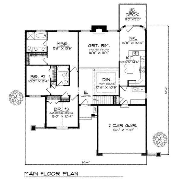 Dream House Plan - Traditional Floor Plan - Main Floor Plan #70-195
