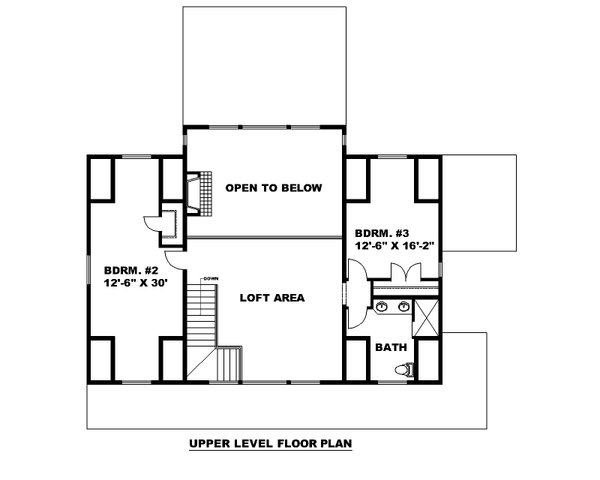 Craftsman Floor Plan - Upper Floor Plan #117-938