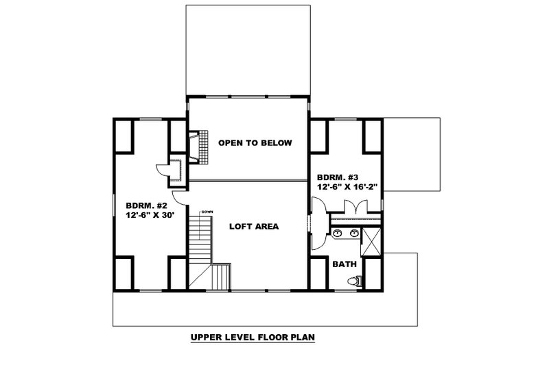 Architectural House Design - Floor Plan - Upper Floor for Craftsman House Plan #117-938 - 3 bed, 2.5 bath