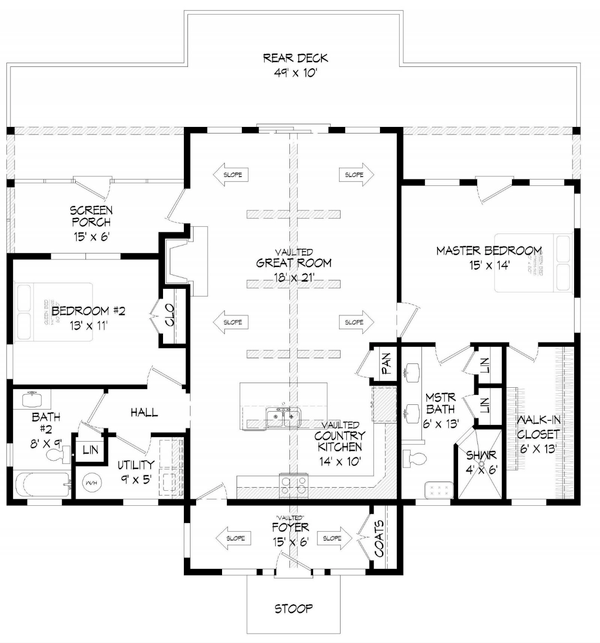 Dream House Plan - Country Floor Plan - Main Floor Plan #932-400