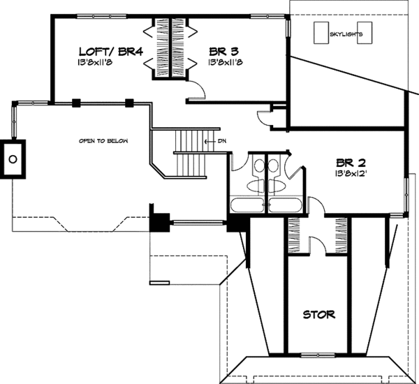 Architectural House Design - Contemporary Floor Plan - Upper Floor Plan #320-604