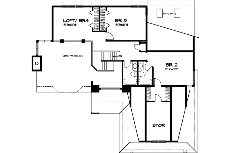 Home Plan - Floor Plan - Upper Floor for Contemporary House Plan #320-604 - 3 bed, 3.5 bath