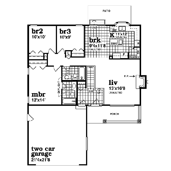 Craftsman Floor Plan - Main Floor Plan #47-371