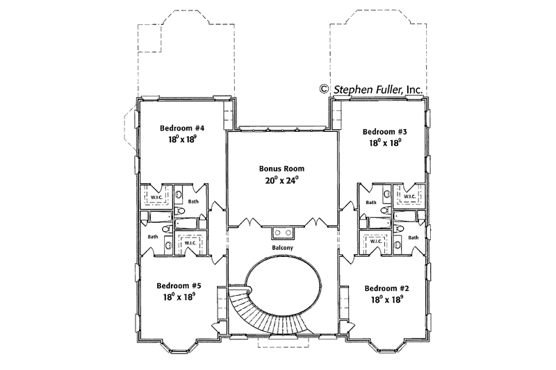 Dream House Plan - Floor Plan - Upper Floor for Country House Plan #429-353 - 5 bed, 5 bath