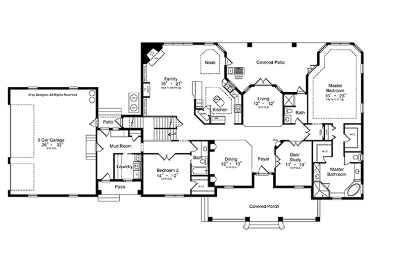 Home Plan - Floor Plan - Main Floor for Colonial House Plan #417-812 - 4 bed, 4 bath
