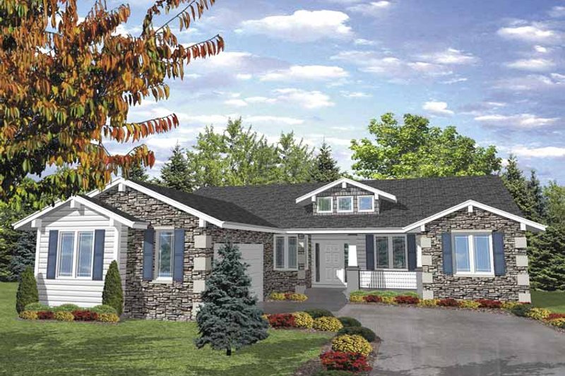 Home Plan - Exterior - Front Elevation 3 for Ranch House Plan #320-837 - 2 bed, 2.5 bath