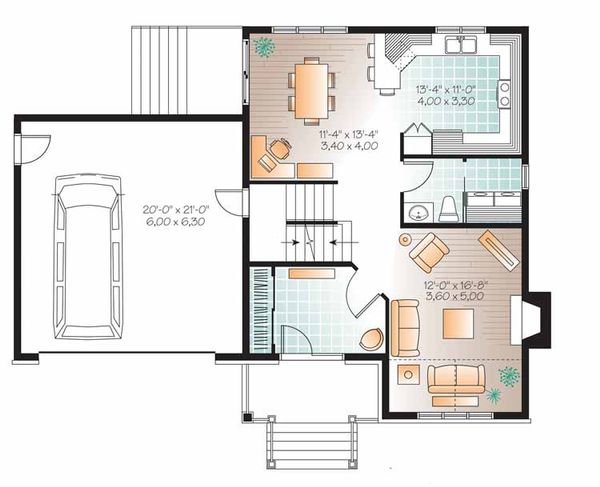Architectural House Design - Country Floor Plan - Main Floor Plan #23-2543