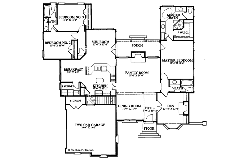 Architectural House Design - Floor Plan - Main Floor for Country House Plan #429-79 - 3 bed, 3 bath