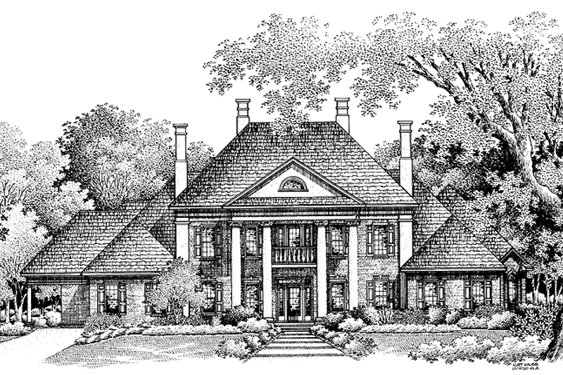 Dream House Plan - Exterior - Front Elevation 3 for Classical House Plan #45-413 - 4 bed, 4 bath