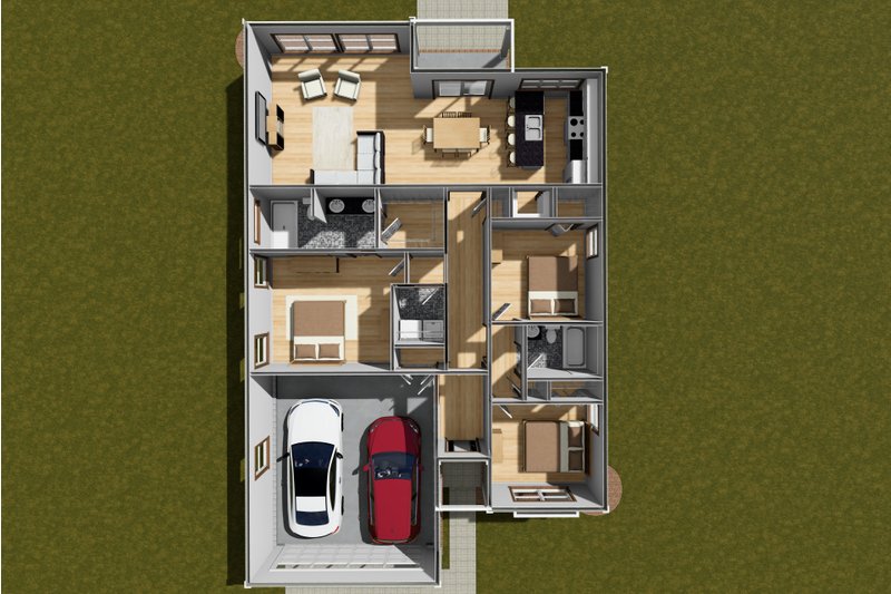 House Design - Floor Plan - Main Floor 1 for Ranch House Plan #513-2309 - 3 bed, 2 bath