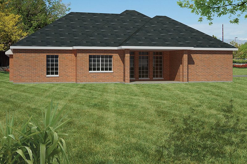 House Blueprint - Exterior - Rear Elevation for Ranch House Plan #1061-17 - 3 bed, 2 bath