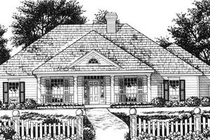Country Exterior - Front Elevation Plan #40-429
