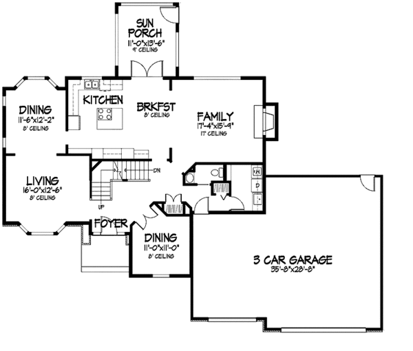 Architectural House Design - Traditional Floor Plan - Main Floor Plan #320-881