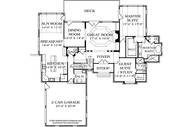 House Blueprint - Floor Plan - Main Floor for Traditional House Plan #453-562 - 5 bed, 4.5 bath