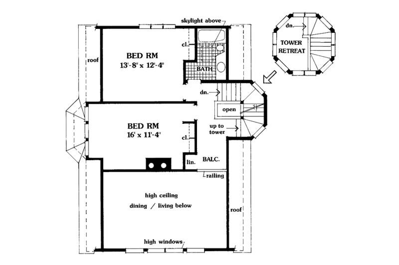 Architectural House Design - Floor Plan - Upper Floor for Country House Plan #456-86 - 3 bed, 2 bath